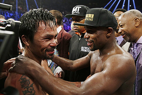© AP/Isaac Brekken Floyd Mayweather Jr. und Manny Pacquiao