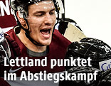 Spieler von Lettland jubeln