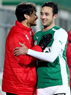 © GEPA/Christian Ort Mattersburg-Trainer Ivica Vastic und Markus Pink