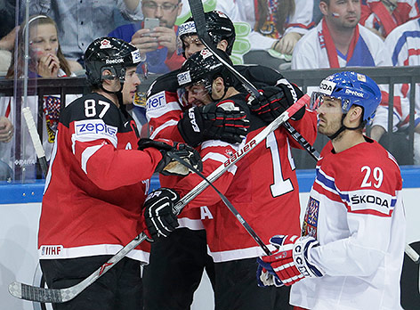 © APA/AP/Sergei Grits Kanadische Eishockeyspieler jubeln