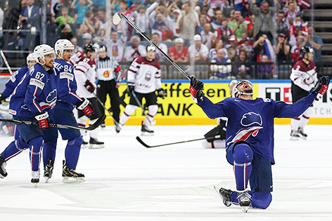 © APA/AP/Petr David Josek Sacha Treille (FRA) jubelt