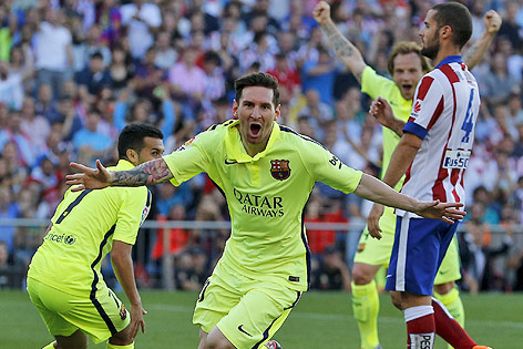 © Reuters/Andrea Comas Jubel von Lionel Messi (Barcelona)