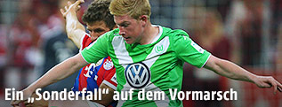 Thomas M&uuml;ller (Bayern) gegen Kevin de Bruyne (Wolfsburg)