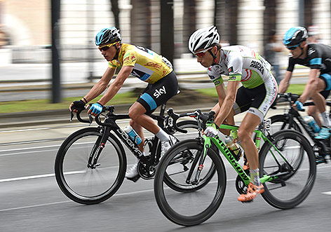 Pete Kennaugh (GBR/Team Sky) und Reiner Honig (NED/Team Vorarlberg)