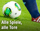 Spielerbein und Ball