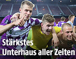 Jubel der Spieler von Austria Klagenfurt