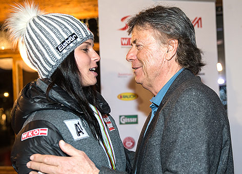Ski-Rennläuferin Anna Fenninger und ÖSV Präsident Peter Schröcksnadel