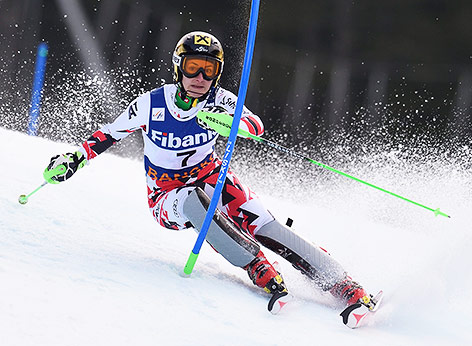 © APA/EPA/Vassil Donev Kathrin Zettel im Slalom der Superkombi von Bansko