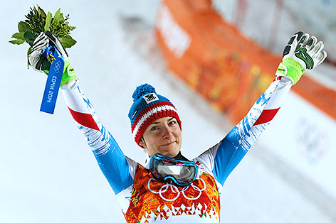 © Reuters/Leonhard Foeger Archivbild von Kathrin Zettel aus dem Jahr 2014, nach ihrer Bronze-Fahrt im Damen-Slalom