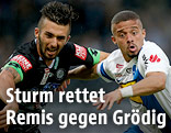 Marvin Potzmann (Sturm) und Lucas Venuto (Grödig)