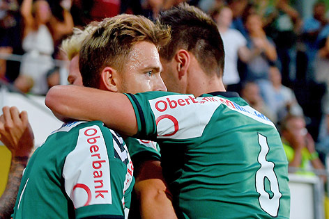 © GEPA/Florian Ertl Jubel des Ried-Torschützen Daniel Sikorski
