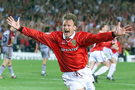 © picturedesk.com/EPA/Phil Noble Jubel von Teddy Sherringham (Manchester United) im CL-Finale 1999