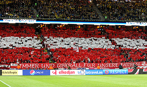 © GEPA/Christian Ort Österreichische Fans auf der Tribüne