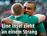 Keith Earls und Simon Zebo (Irland) jubeln