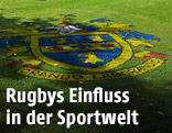 Wappen der Rugby-Schule im Rasen