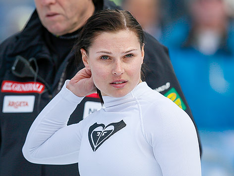 ÖSV-Läuferin Anna Fenninger blickt enttäuscht