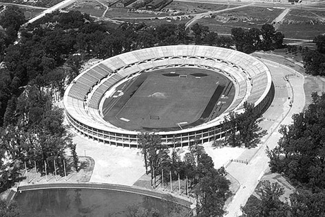 Luftaufnahme des Praterstadions 1933
