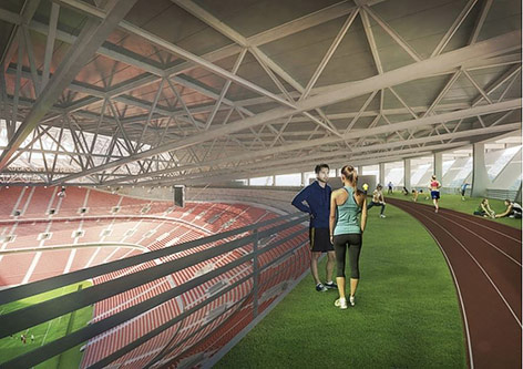 Rendering des geplanten neuen Ferenc-Stadions in Budapest