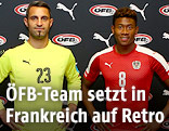 Ramazan Özcan und David Alaba in den neuen ÖFB-Trikots