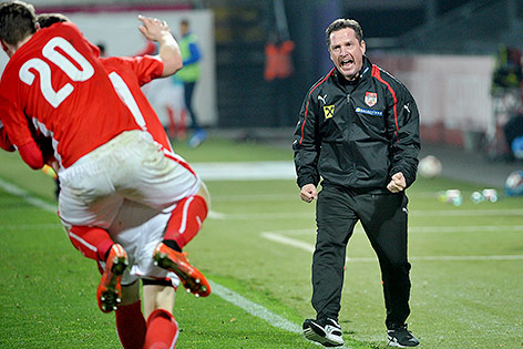© GEPA/Martin Hoermandinger Jubel von ÖFB-U21-Teamchef Werner Gregoritsch