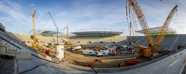 Gleichenfeier auf der Baustelle des Allianz Stadions