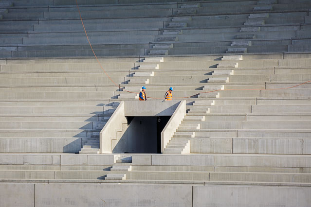 Gleichenfeier auf der Baustelle des Allianz Stadions