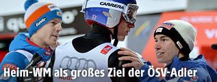 Michael Hayb&ouml;ck, Gregor Schlierenzauer und Stefan Kraft