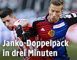 Sandro Wieser (Thun) and Marc Janko (Basel)