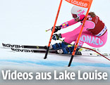 Skifahrerin auf der Piste von Lake Louise