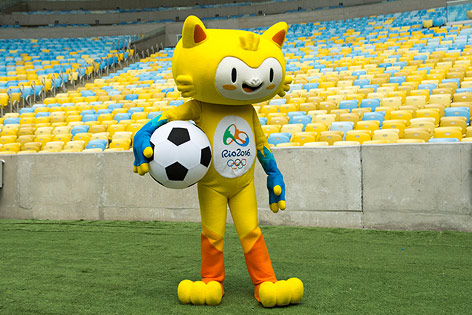 Rio-2016-Maskotchen Vinicius im Maracana-Stadion