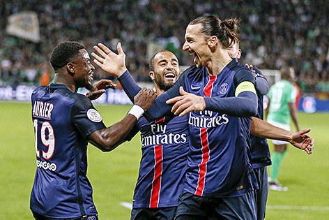 © Reuters/Robert Pratta Jubel von Zlatan Ibrahimovic (PSG) nach seinem zweiten Tor