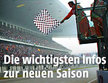 Rennstrecke und Zielflagge