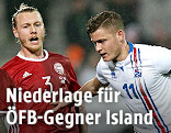 Simon Kjær (Dänemark) und Alfred Finnbogason (Island)
