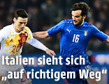 Szene aus dem Spiel Italien gegen Spanien