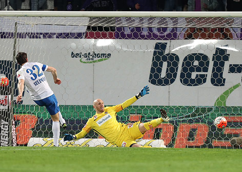 © GEPA/Christian Ort Benjamin Sulimani (Grödig) erzielt das 0:1
