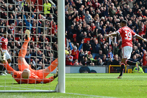© APA/AFP/Oli Scarff Tor von Marcus Rashford (Manchester United) gegen Aston Villa