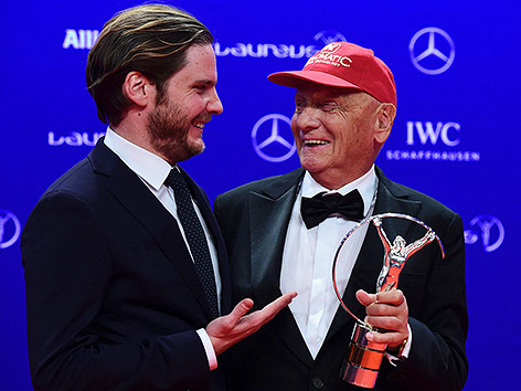 © APA/AFP/Tobias Schwarz Schauspieler Daniel Bruehl und Niki Lauda