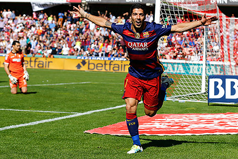 © Reuters/Marcelo del Pozo Jubel von Barcelonas Luis Suarez