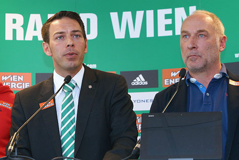 © GEPA/Christian Ort Die Geschäftsführer Andreas Müller (Sport) und Christoph Peschek (Wirtschaft)