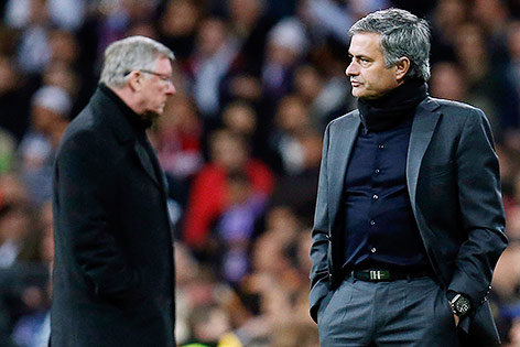 © Reuters/Sergio Perez Jose Mourinho und Alex Ferguson, 2013