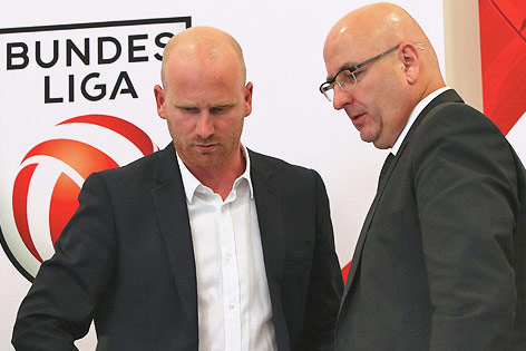 © GEPA/Christian Ort Ligapräsident Hans Rinner und Bundesliga-Vorstand Christian Ebenbauer