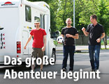 Die dreiköpfige Besatzung des ORF-EM-Wohnmobils