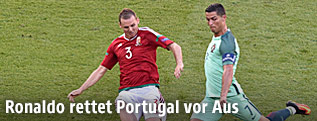 Spielszene Portugal gegen Ungarn