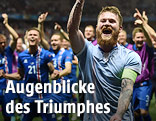 Isl&auml;ndische Spieler jubeln