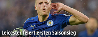Jubel von Jamie Vardy (Leicester City)