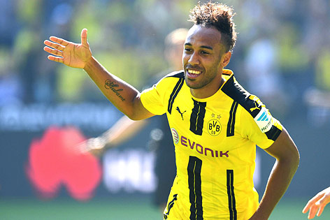 © APA/AFP/Patrik Stollarz Jubel des Dortmunders Pierre-Emerick Aubameyang