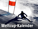Silhouette eines Skifahrers