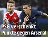 Shkodran Mustafi (Arsenal) gegen Angel Di Maria (PSG)