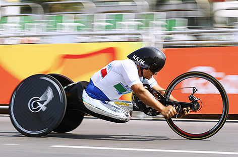 © Reuters/Jason Cairnduff Alessandro Zanardi (ITA) beim Zeitfahren mit dem Handbike