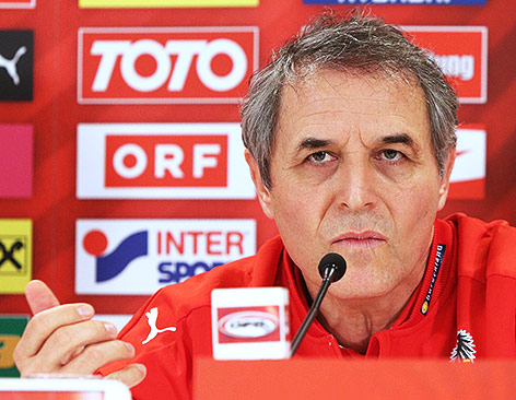 © GEPA/Christian Ort ÖFB-Coach Marcel Koller bei der Pressekonferenz